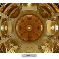 Frauenkirche, za války vybombardovaný chrám v Drážďanech, Německo