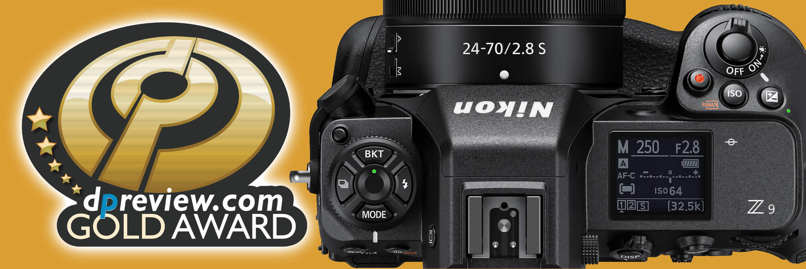 Nikon Z 9 na stupních vítězů – Gold Award od Dpreview.com