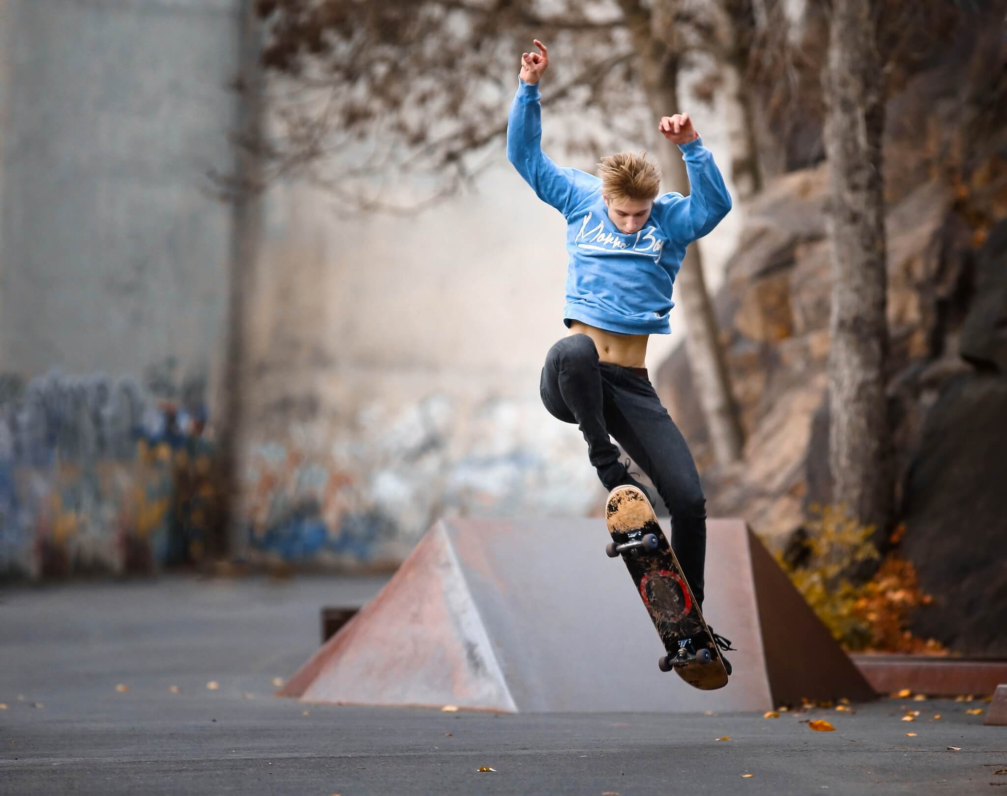 Foto Petr Kozelek | Povedený skok – skatepark u řeky Ohře v Kadani
