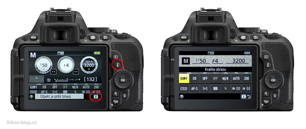 Nikon D5500 – dotykové ovládání